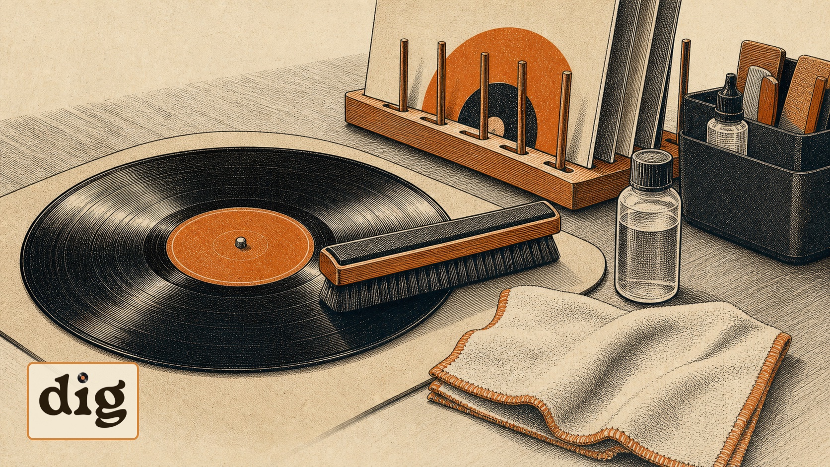 How to Clean Vinyl Records Without Making Things Worse illustration.