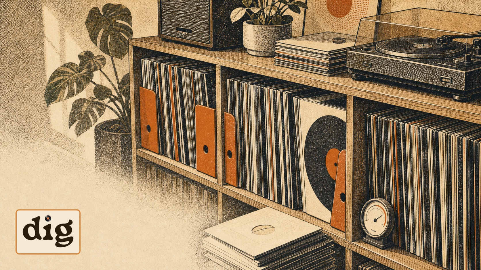 How to Store Vinyl Records Without Warping the Shelf illustration.
