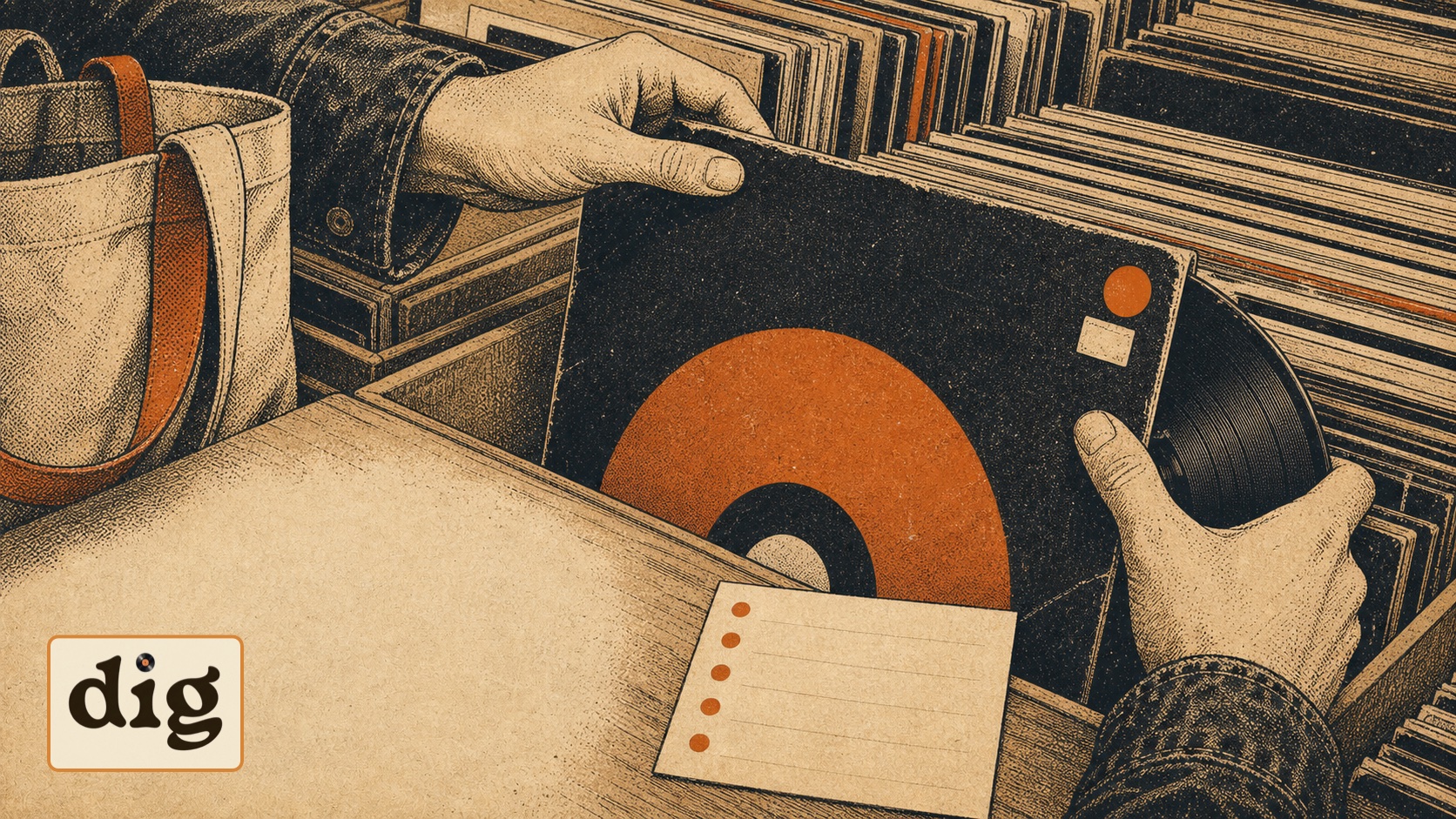 Used Record Buying Checklist for Better Crate Digs illustration.